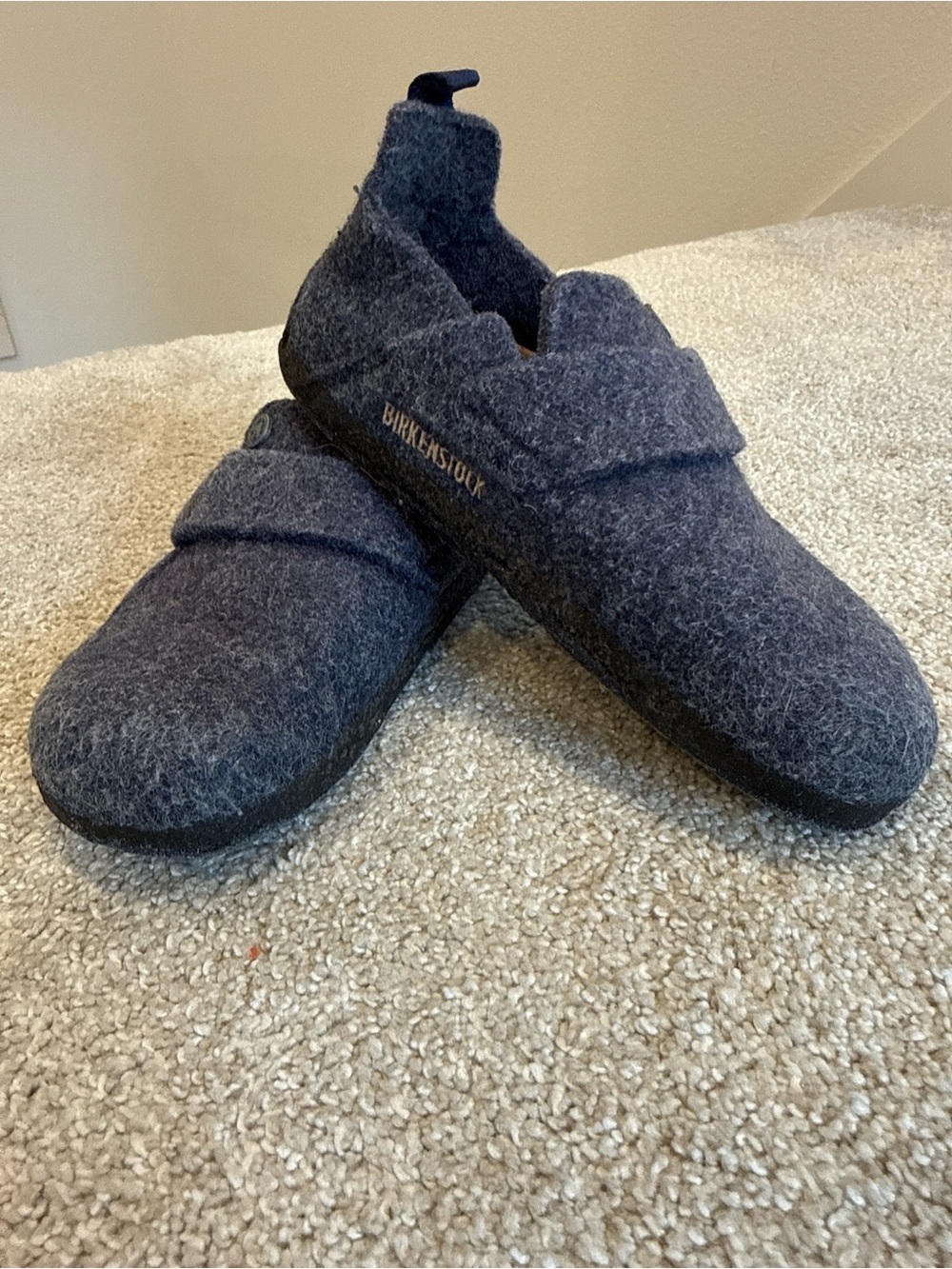 Birkenstock Kids Zermatt HL Wool Felt Slippers Dark Blue EU 28 Hook & Loop